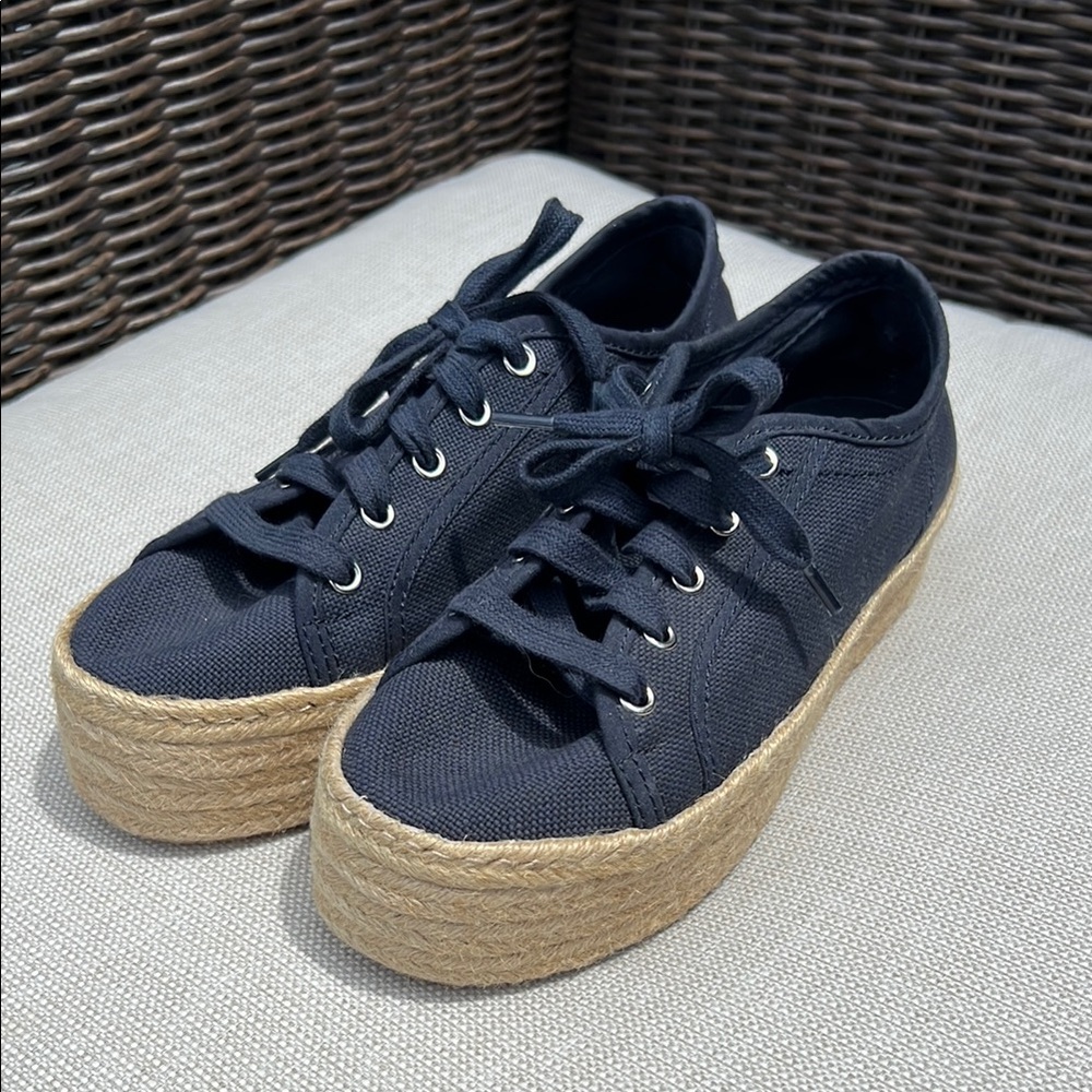 Steve Madden Hampton Navy Canvas Platform Sneakers